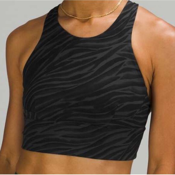 lululemon athletica Other - Lululemon Wunder Train Longline Sports Bra 8 Le Tigre Camo Black Grey W2D63S